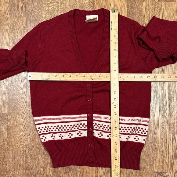 Vintage 90s Courreges Paris Wool Blend Logo Striped Cardigan Sweater Womens 0 - Picture 9 of 9